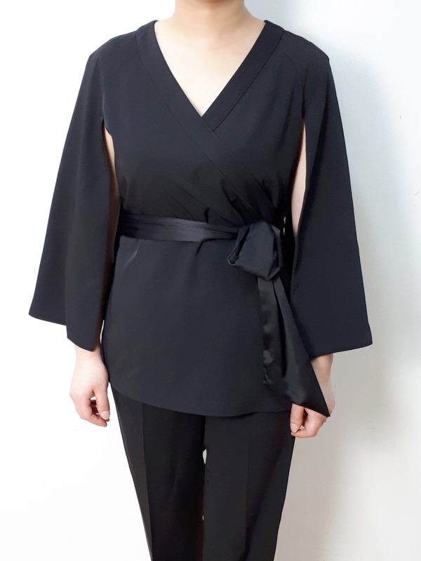 Uniform Blouse ; Wrap style with Cape Sleeves